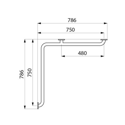 Barre de douche droite avec coulisseau pour PMR Ø 32 (réf. 5460S) - DELABIE