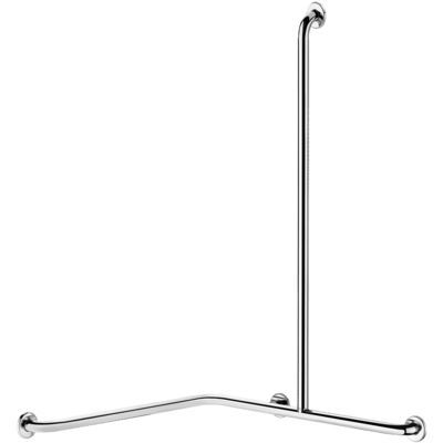 Barre de douche d'angle avec remontée verticale Inox brillant