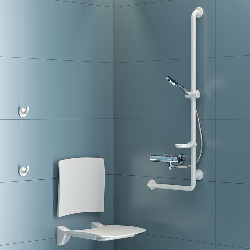 Porte-savon amovible pour barre de douche, Ø 25 et Ø 32, nylon blanc,  ADL-510120N.2 - Armatron AG