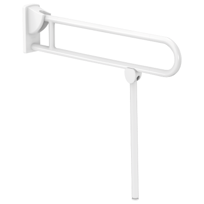 Barre de maintien rabattable avec pied Nylon blanc antibactérien 850mm