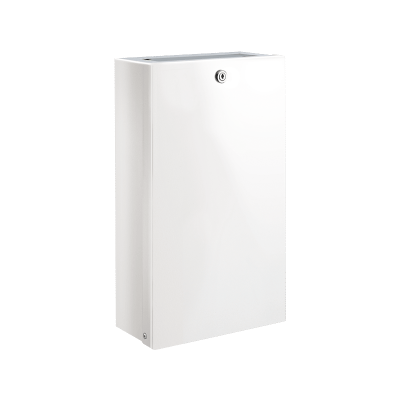 Poubelle inox rectangulaire murale avec trappe et serrure, 16 litres