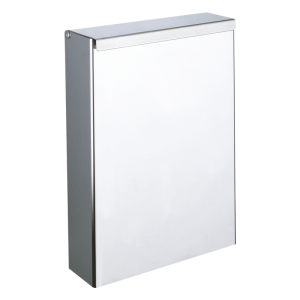 Poubelle inox rectangulaire murale avec couvercle, 4,5 litres