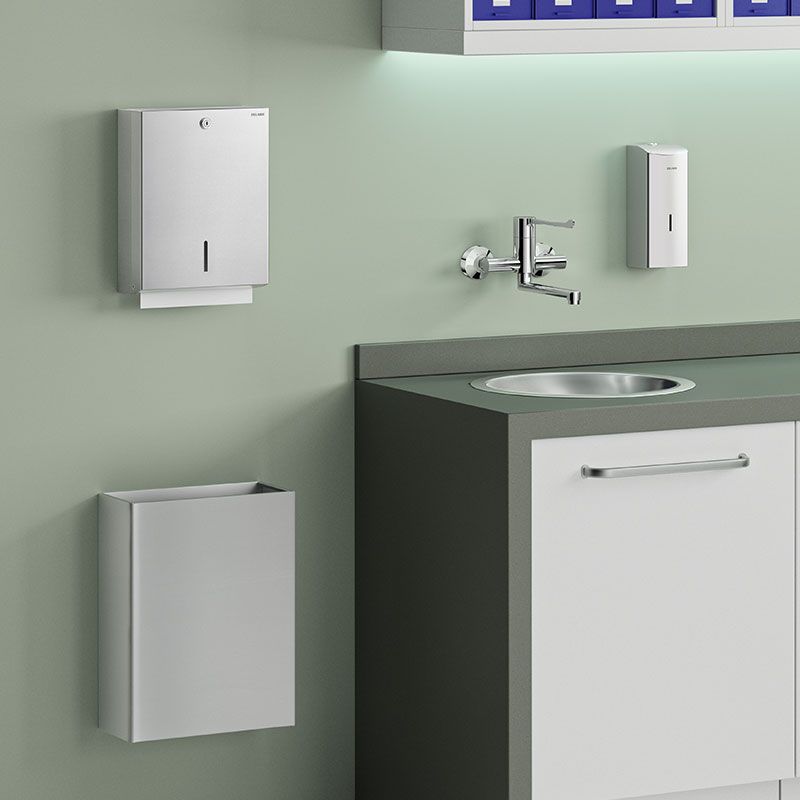 Poubelle murale en inox 304 satiné avec couvercle basculant 5L