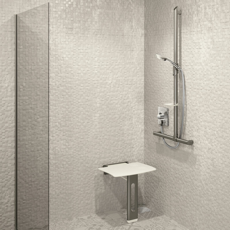 Porte-savon coulissant clipsable Nylon blanc Pour barre de douche en Ø 25  et 32 (réf. 510120N) - DELABIE