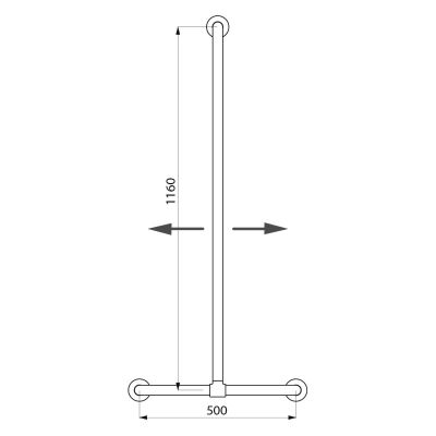 Barre de maintien en T (réf. 5441P) - DELABIE