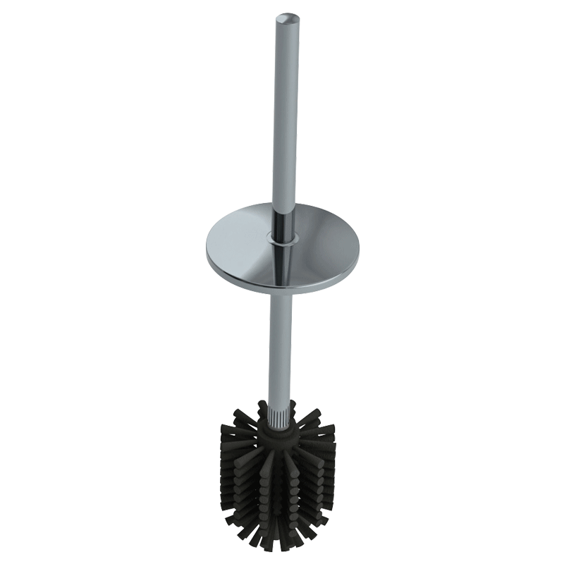 Brosse WC avec Couvercle Inox Poli Brillant 