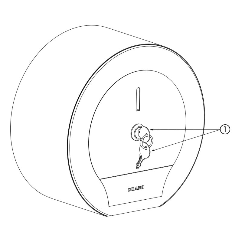 Distributeur de papier toilette mural pour bobine 200 m (réf. 2902) -  DELABIE