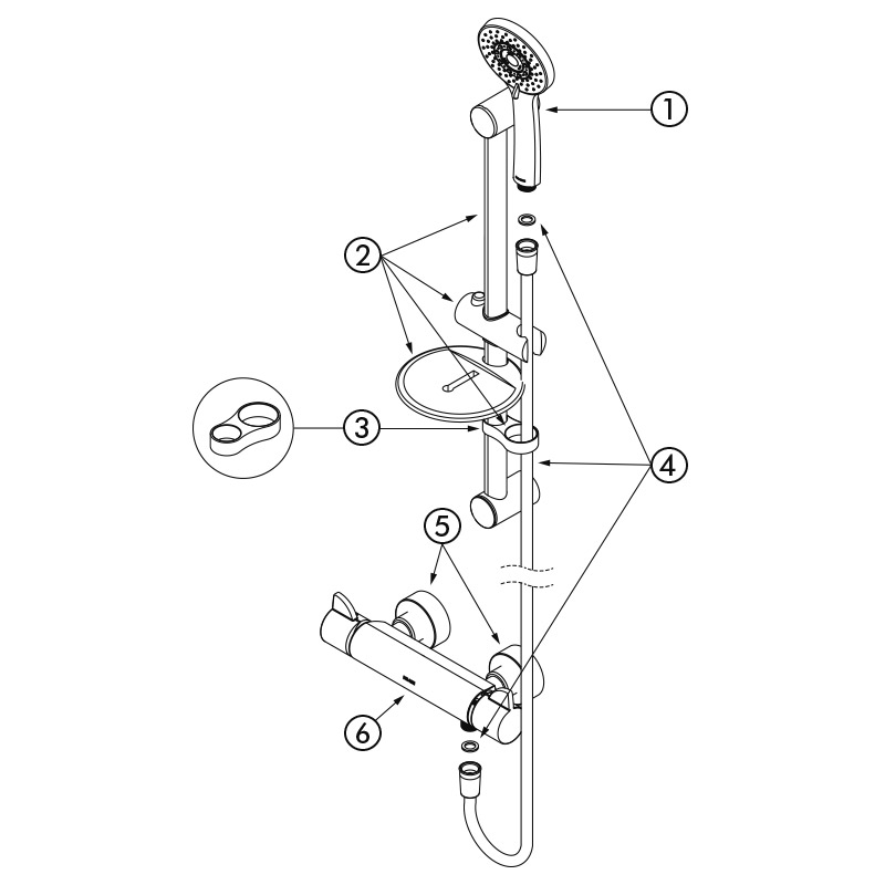 Colonne de douche thermostatique (réf. H9768SKIT) - DELABIE