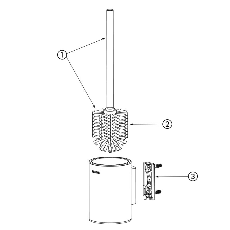 Pot à balai WC à fixer en acier chromé Bestlock Magic