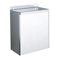 462-Poubelle inox rectangulaire murale avec couvercle, 13 litres