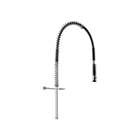 433620-Combiné de prélavage noir sans robinetterie avec colonne courte