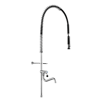 433722-Combiné de prélavage noir sans robinetterie avec colonne longue