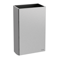 510465S-Poubelle inox rectangulaire murale, 20 litres