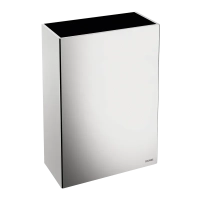 510467P-Poubelle inox rectangulaire murale , 50 litres