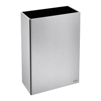 510467S-Poubelle inox rectangulaire murale , 50 litres