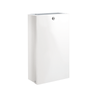 6612-Poubelle inox rectangulaire murale avec trappe et serrure, 16 litres