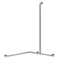 5481DS-Barre de douche d'angle avec remontée verticale Inox satiné
