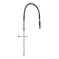 433720-Combiné de prélavage noir sans robinetterie avec colonne longue