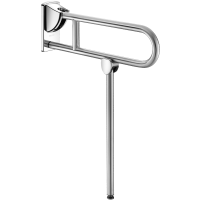 510162S-Barre de maintien rabattable avec béquille Inox satiné, L. 650 mm