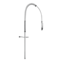 433020-Combiné de prélavage blanc sans robinetterie avec colonne longue