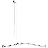5481GP2-Barre de douche d'angle avec remontée verticale Inox brillant