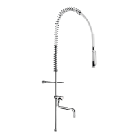 433220-Combiné de prélavage blanc sans robinetterie avec colonne longue