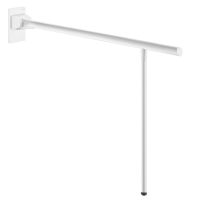 511963W-Barre de maintien rabattable avec béquille Be-Line® blanc, L.850 mm