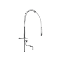 433422-Combiné de prélavage blanc sans robinetterie avec colonne courte