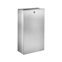 6617-Poubelle inox rectangulaire murale avec trappe et serrure, 16 litres