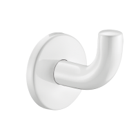 4043EW-Patère virgule Inox blanc, modèle court