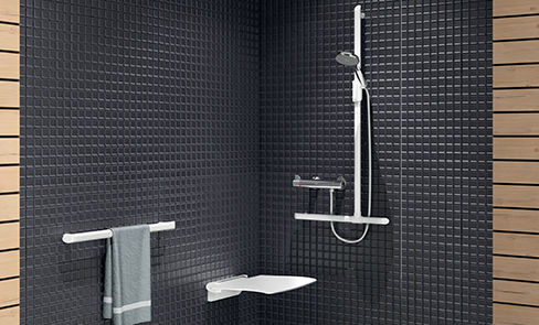 Barre de douche Hansgrohe avec porte-savon - Boutique Ferrante