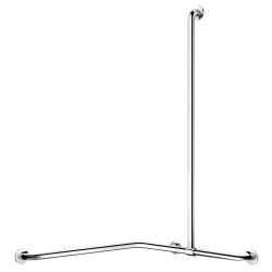 5481P-Barre de douche d'angle avec remontée coulissante Inox brillant