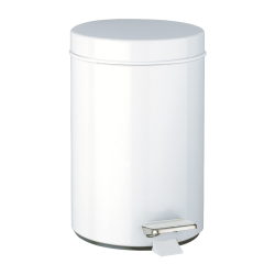 1449-Poubelle de salle de bains à pédale, ronde Inox, 3 litres