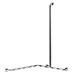 5481DS-Barre de douche d'angle avec remontée verticale Inox satiné