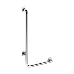 5070DP2-Barre de maintien en L Inox brillant, H. 750 mm