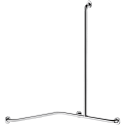 5481DP2-Barre de douche d'angle avec remontée verticale Inox brillant