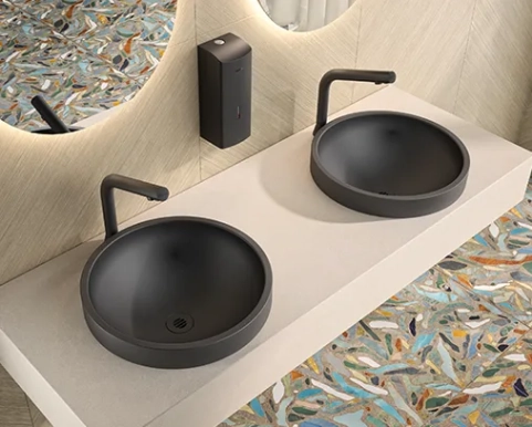 Vasque à poser noire RAVA, design durable et sophistiqué